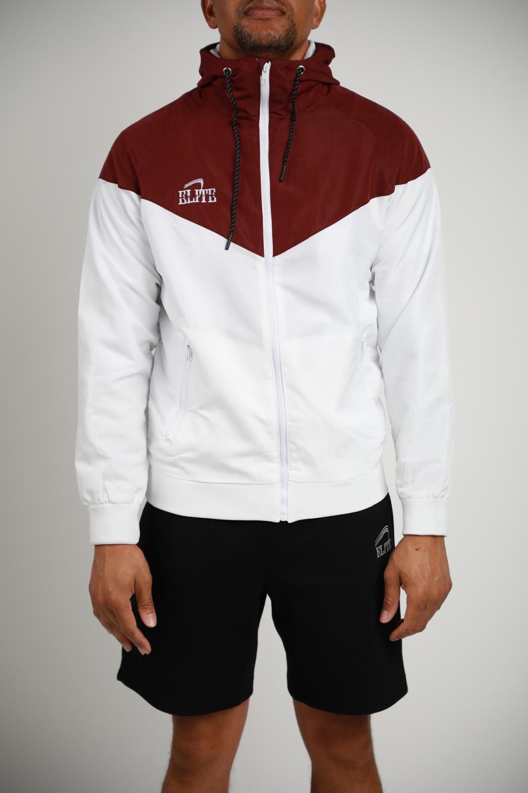 TWO TONE WINDBREAKER - Maroon/White