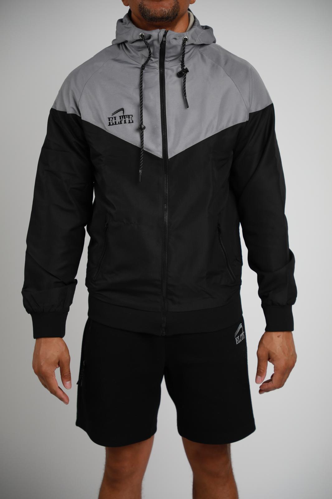 TWO TONE WINDBREAKER - Grey/Black
