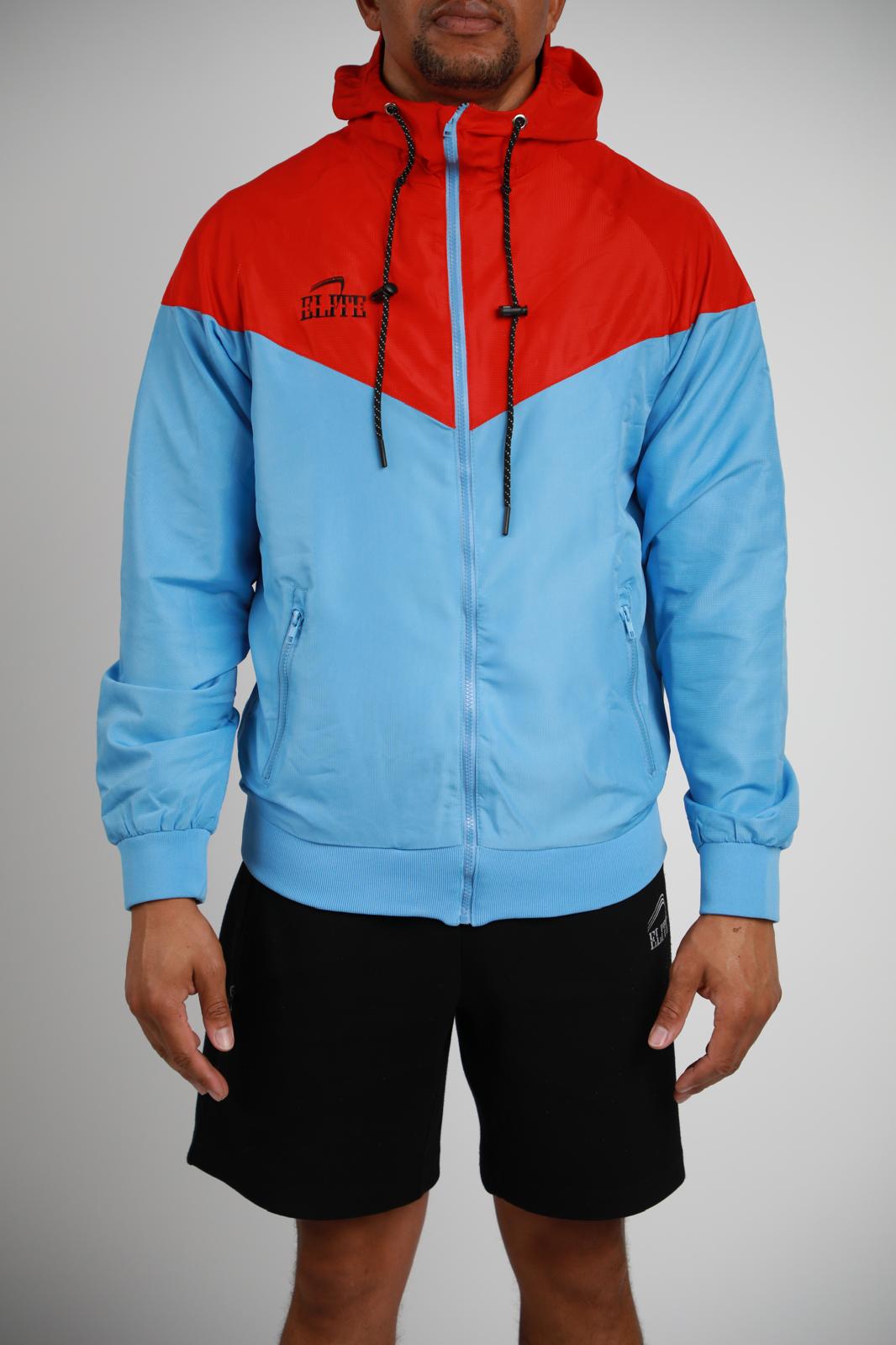 TWO TONE WINDBREAKER - Red/Light Blue