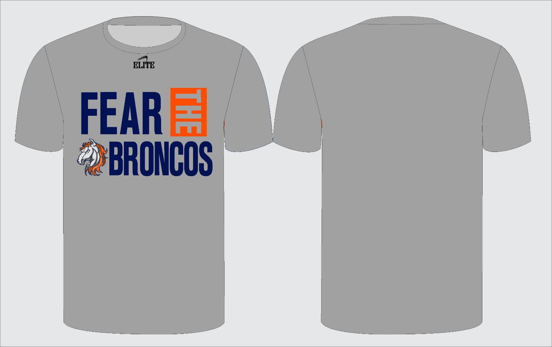 Prairieville Broncos Fear Short Sleeve Shirt - Grey