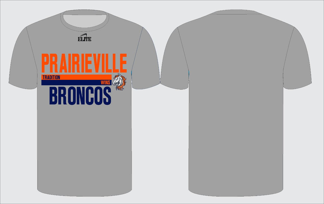 Prairieville Broncos Tradition Wins Short Sleeve Shirt - Grey