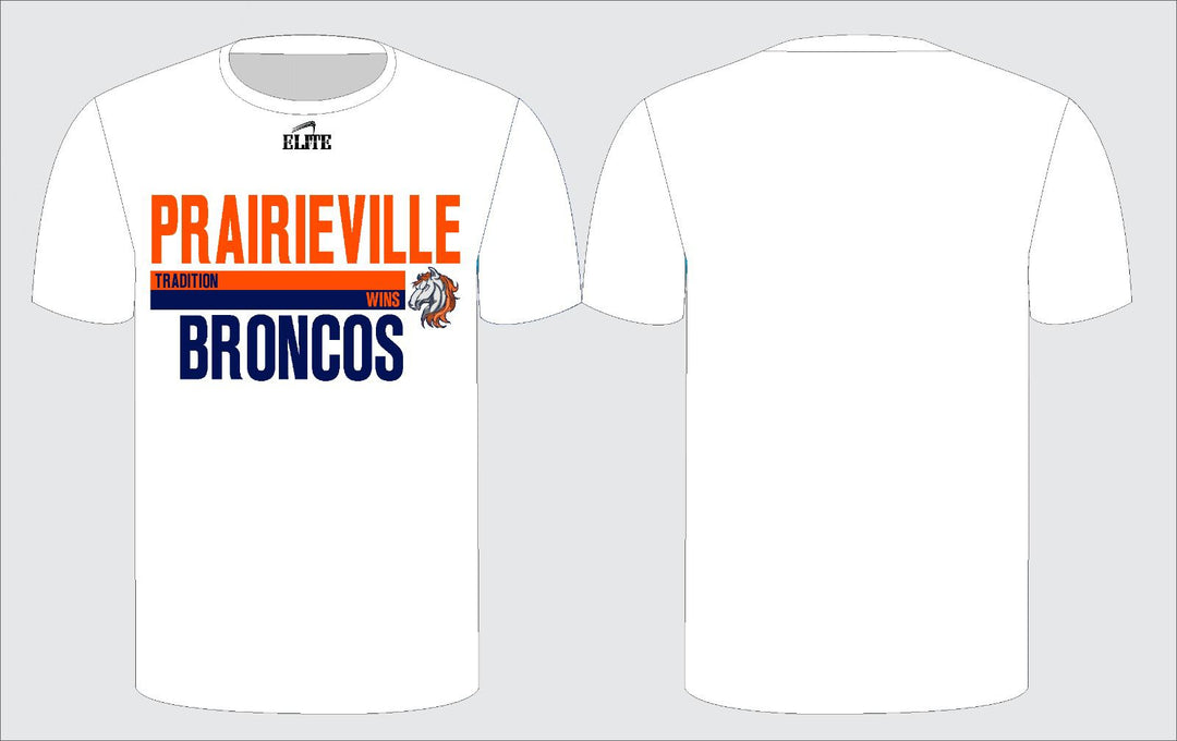 Prairieville Broncos Tradition Wins Short Sleeve Shirt - White