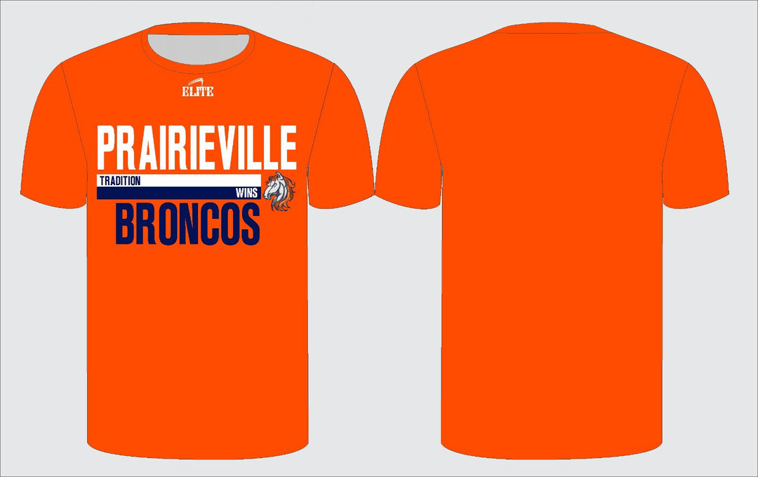Prairieville Broncos Tradition Wins Short Sleeve Shirt - Orange