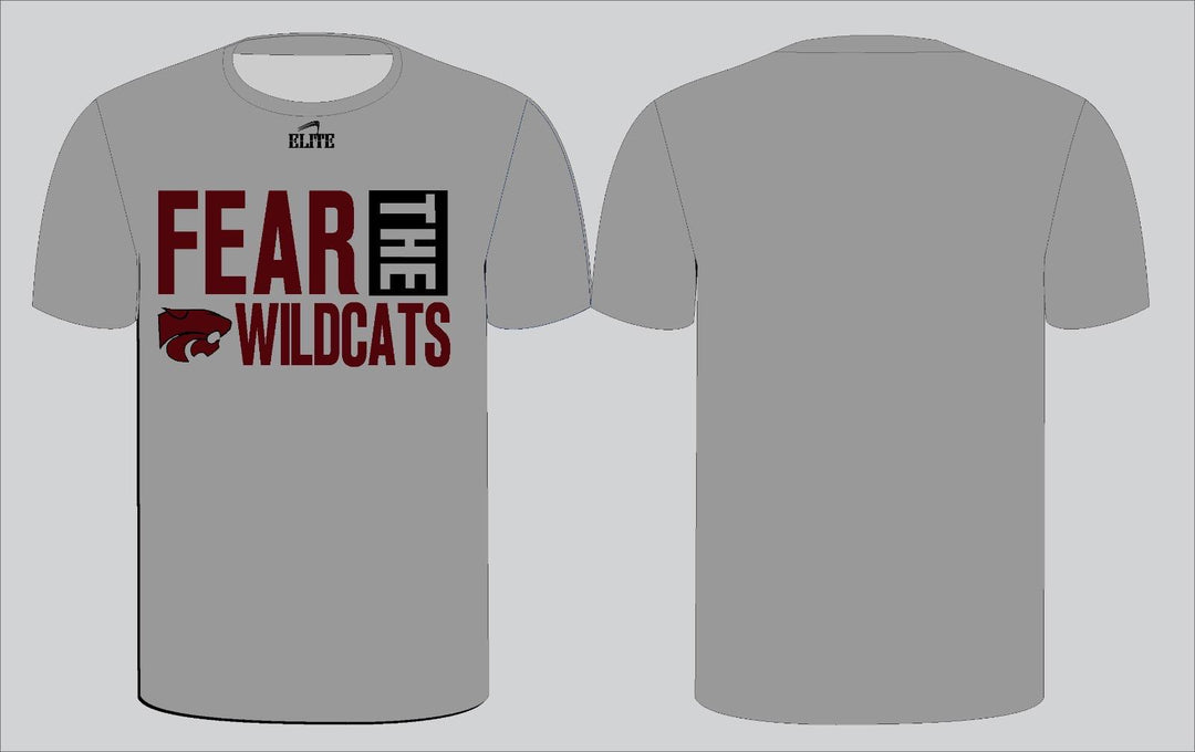 Fear The Wildcats Short Sleeve Shirt - Grey