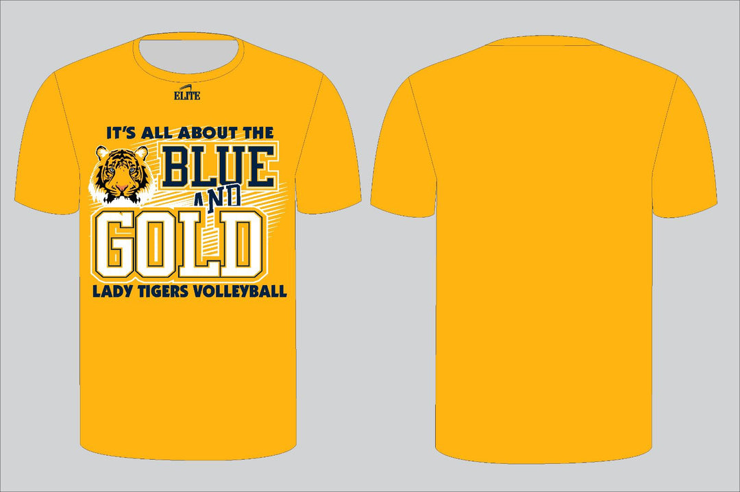 Jefferson Terrace Blue & Gold T-Shirt - Yellow