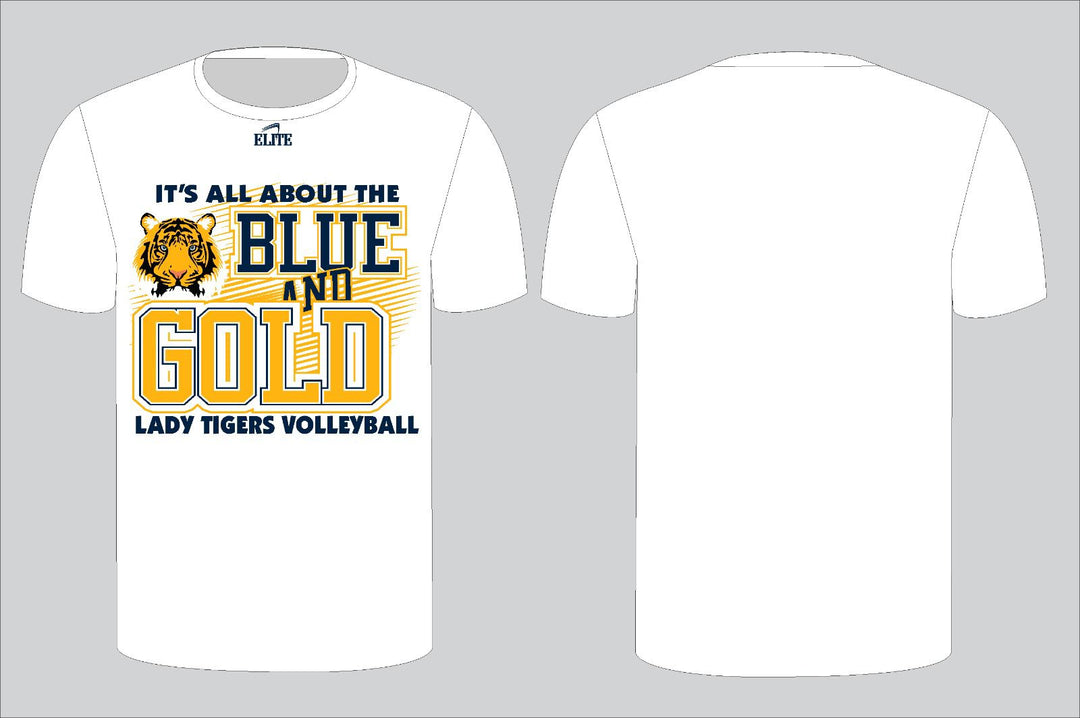 Jefferson Terrace Blue & Gold T-Shirt - White