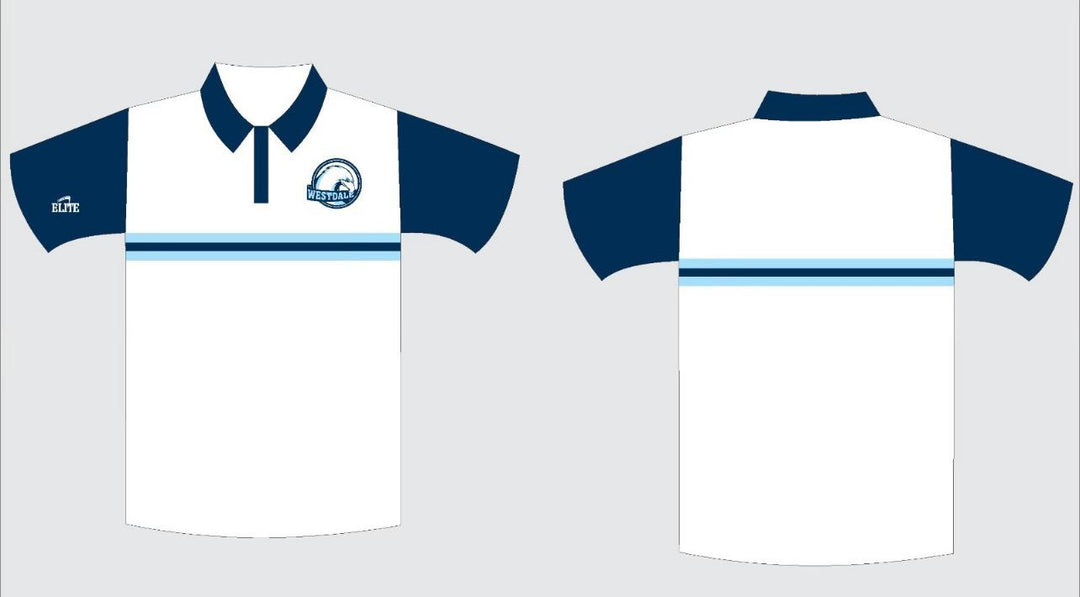 Westdale Middle Polo - White/Navy Blue