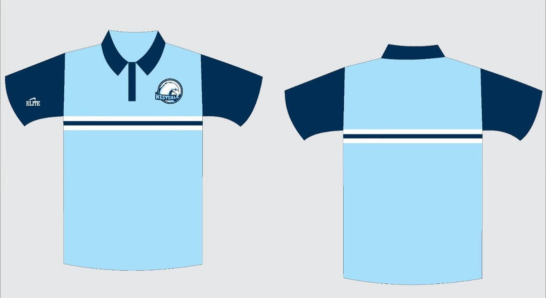 Westdale Middle Polo - Sky Blue/Navy Blue