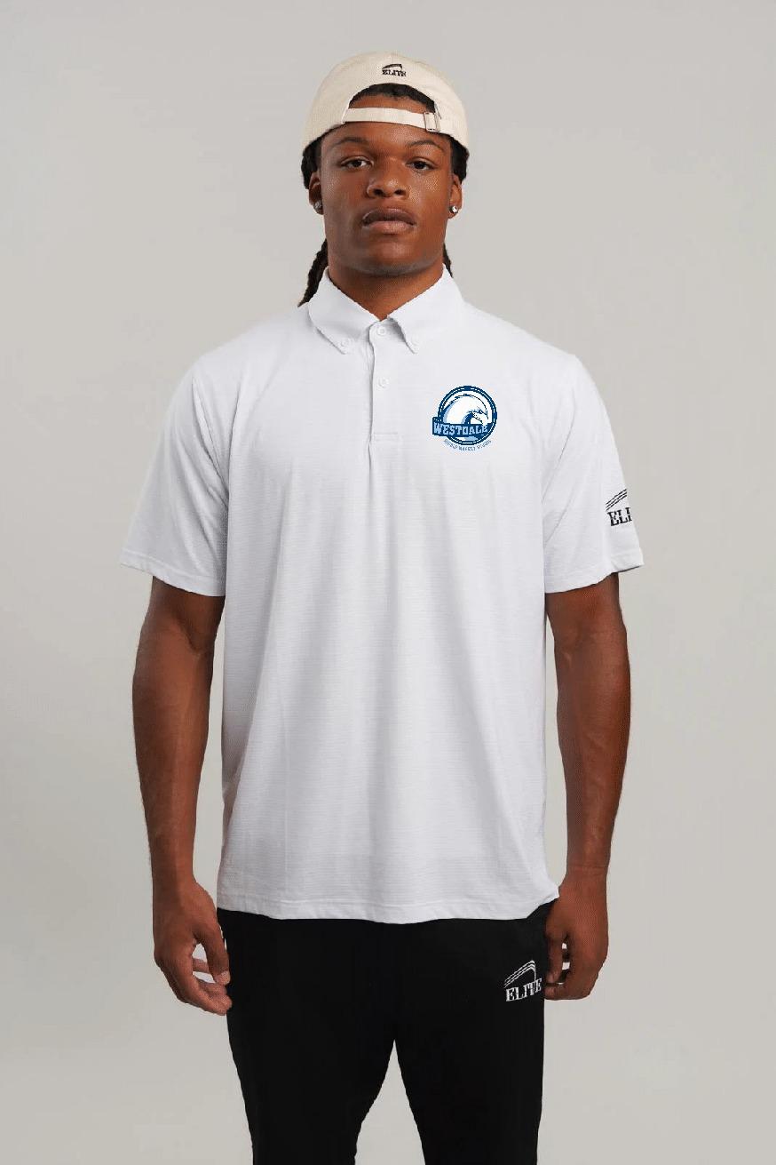 Westdale Middle Four Button Polo - White