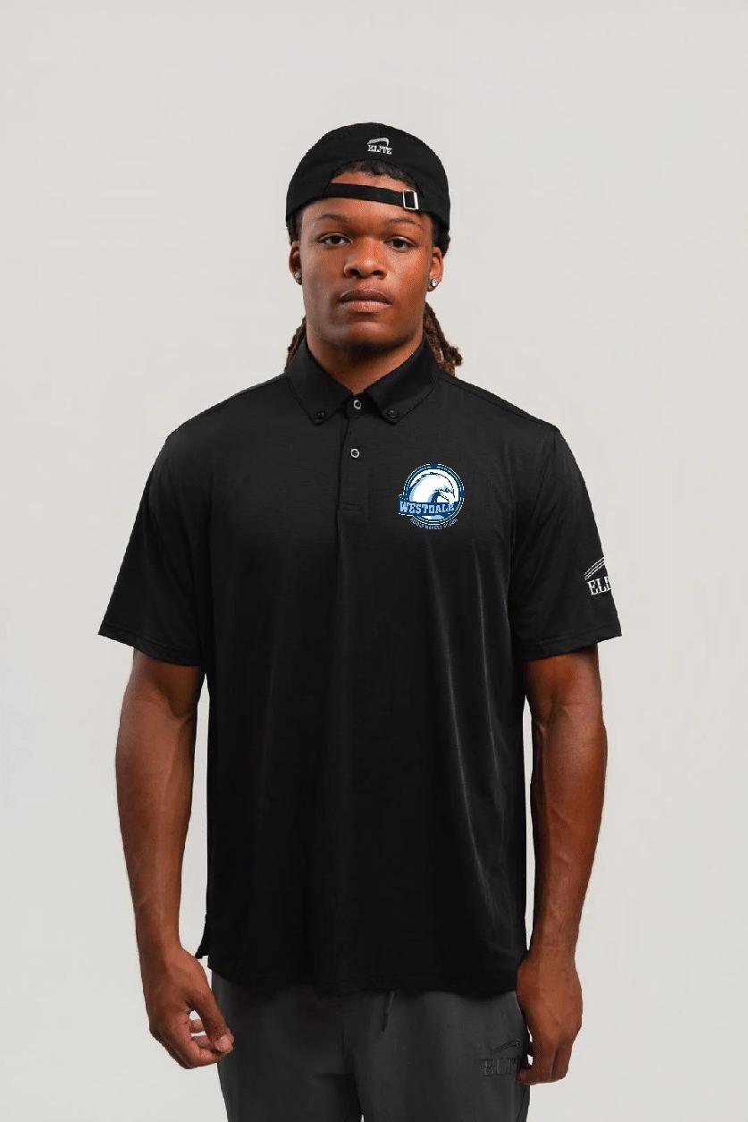 Westdale Middle Four Button Polo - Black