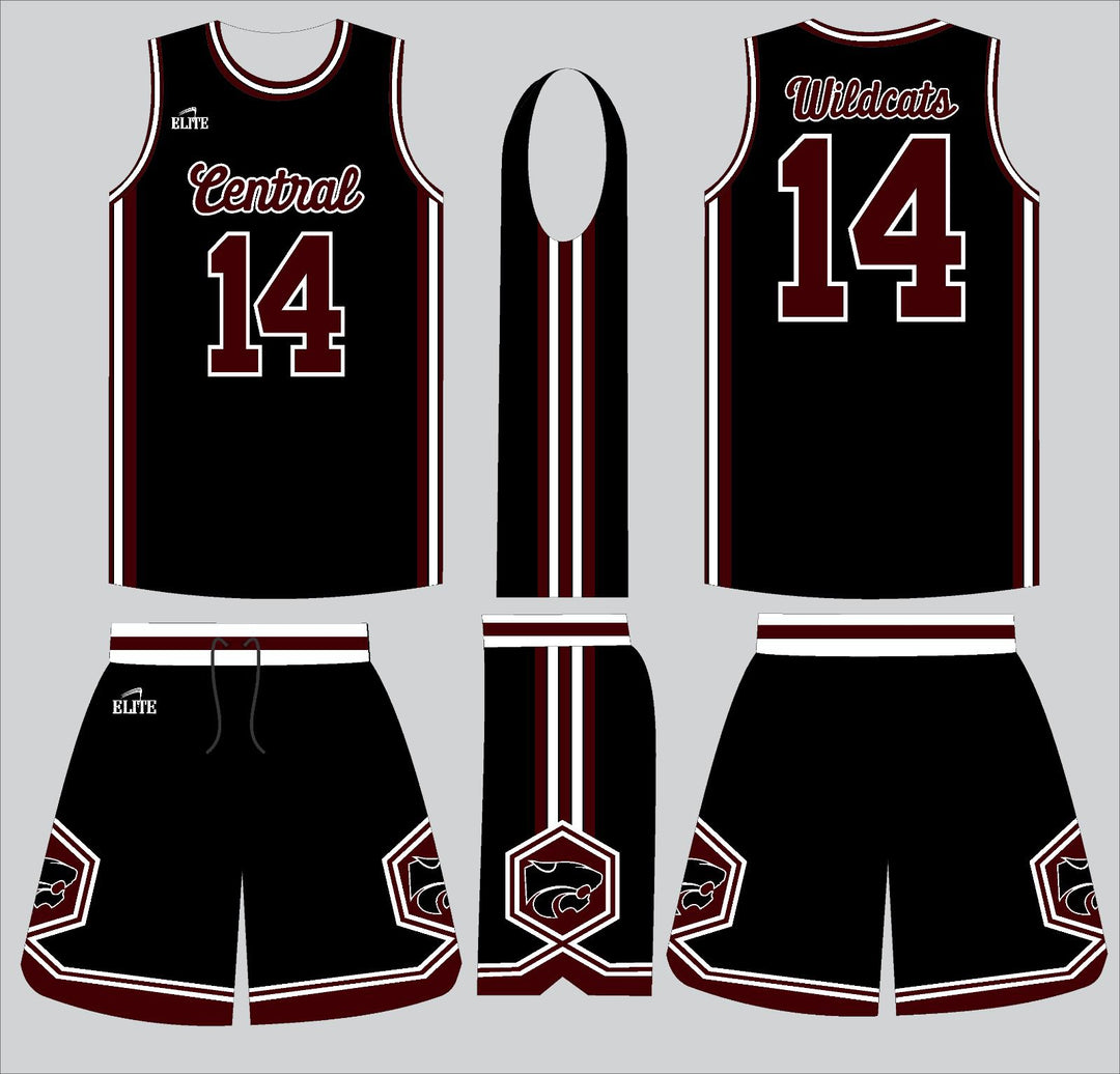 Central Player Basketball Set - Black (Plain)