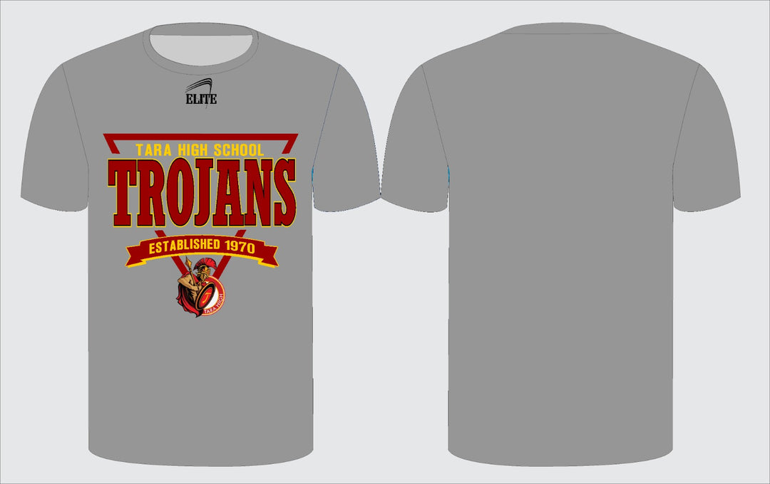 Tara High School Student-Faculty T-Shirt - Grey (Trojans Logo)