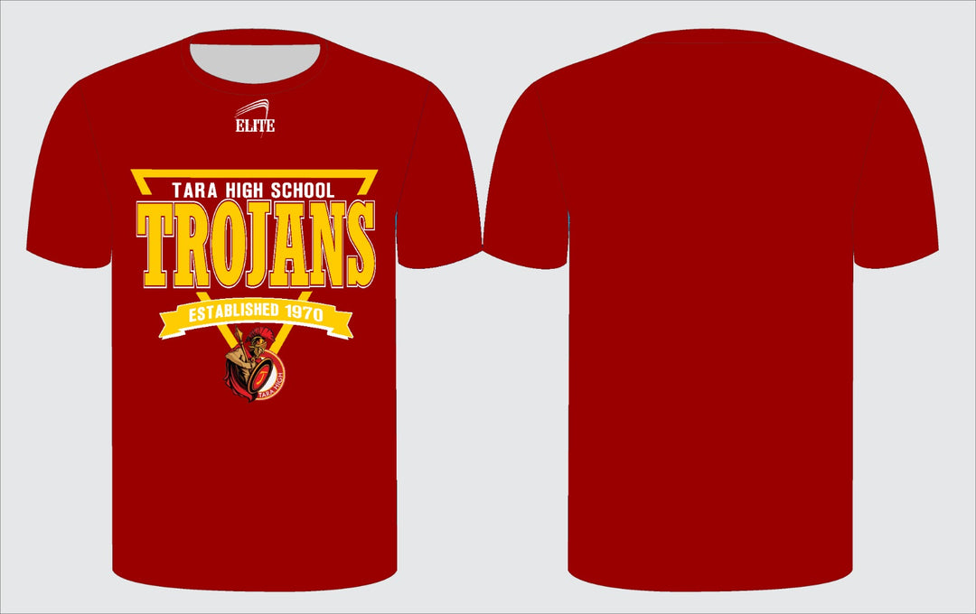 Tara High School Student-Faculty T-Shirt - Cardinal Red (Trojans Logo)