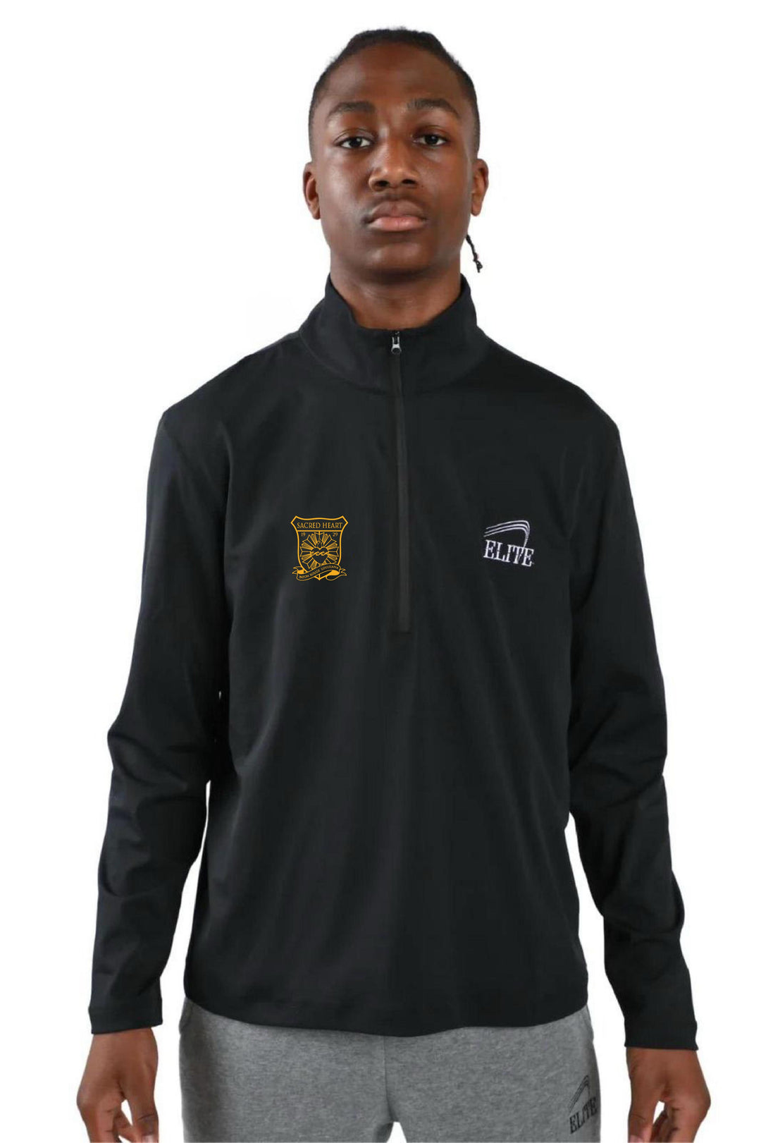 SH Half Zip Performance Top- Black