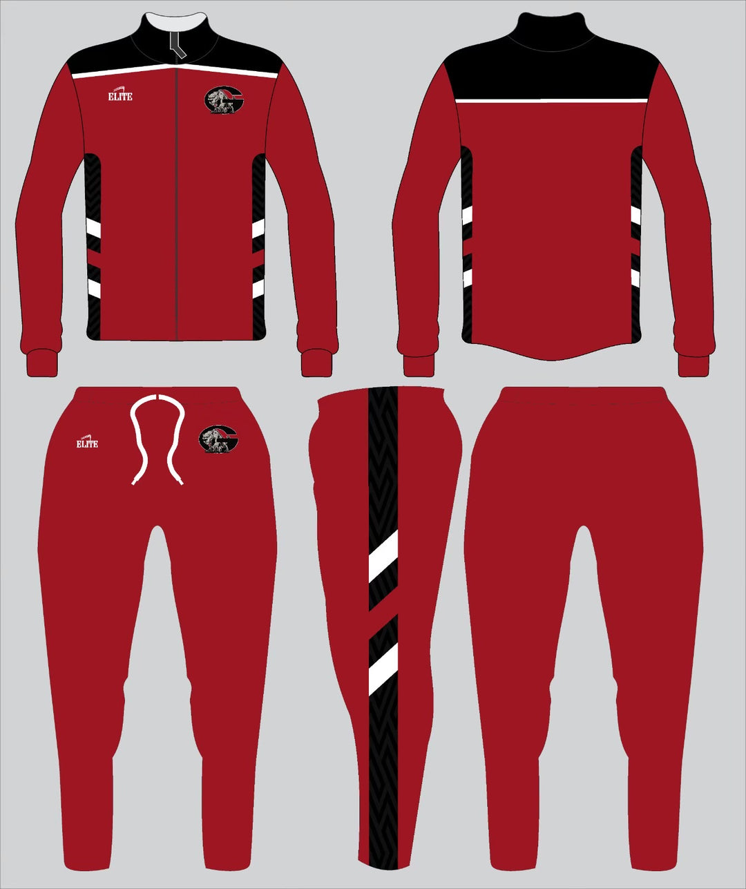 Glen Oaks Track Store - Sweatsuits Red/ Black