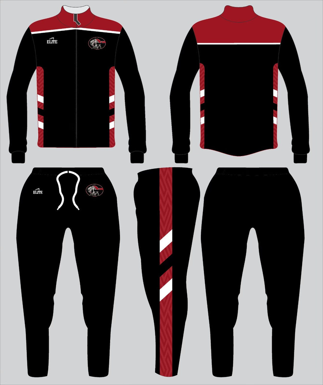 Glen Oaks Track Store - Sweatsuits Black/ Red