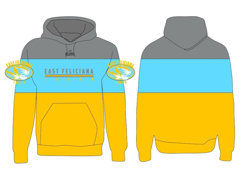 EAST FELICIANA TRACK STORE Hoodie - Yellow & Grey