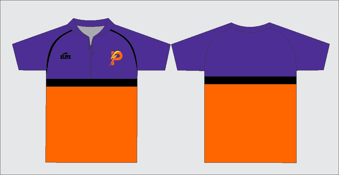 LA Power - Polo Zip - Navy Blue/Orange With Black Logo