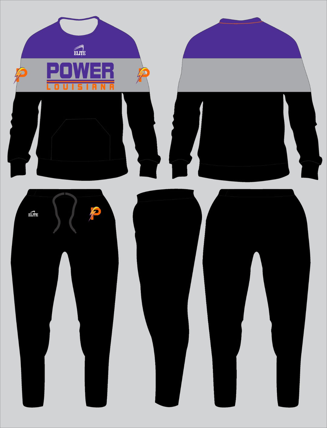 LA Power- Travel Suit Black and purple