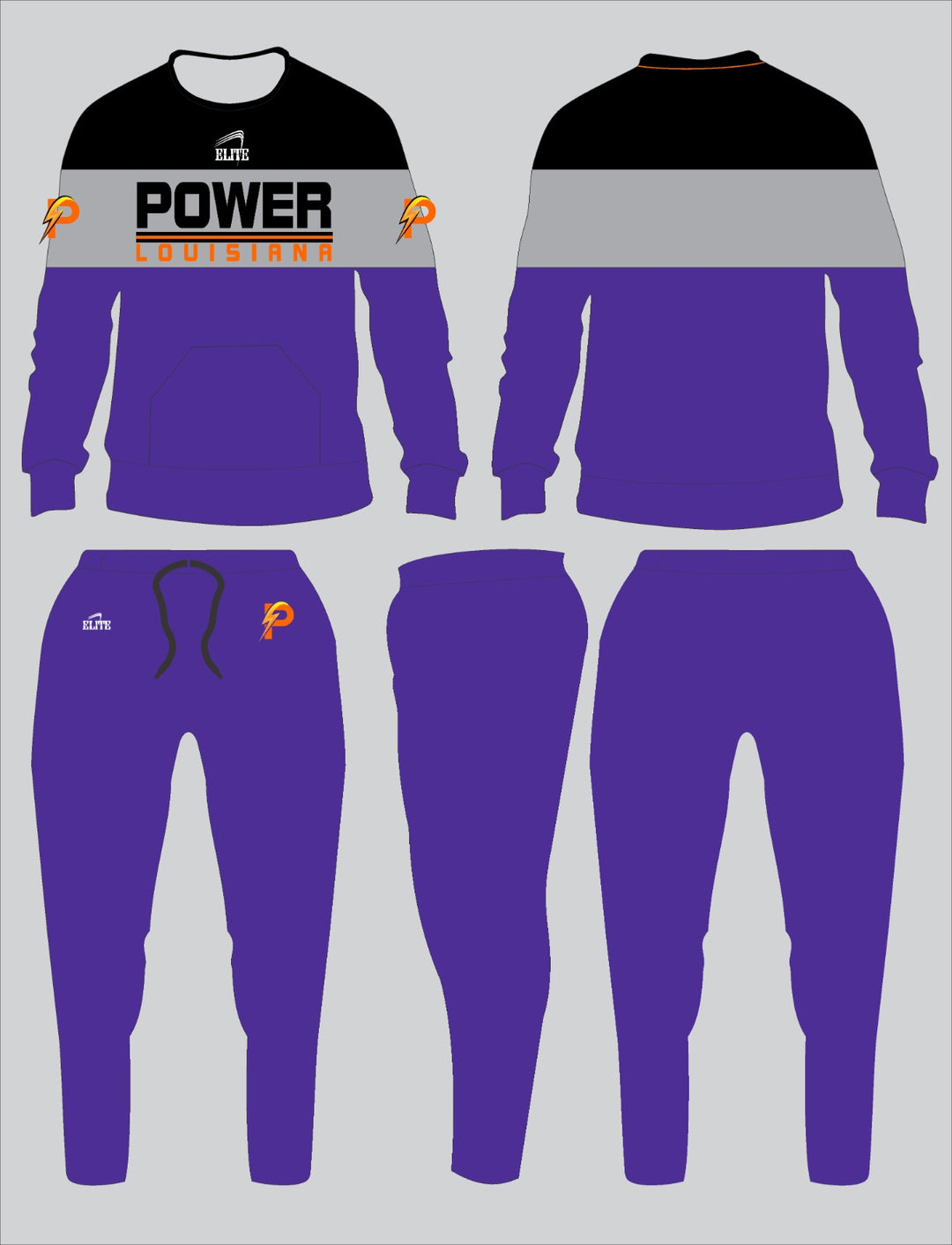 LA Power- Travel Suit Purple and Black
