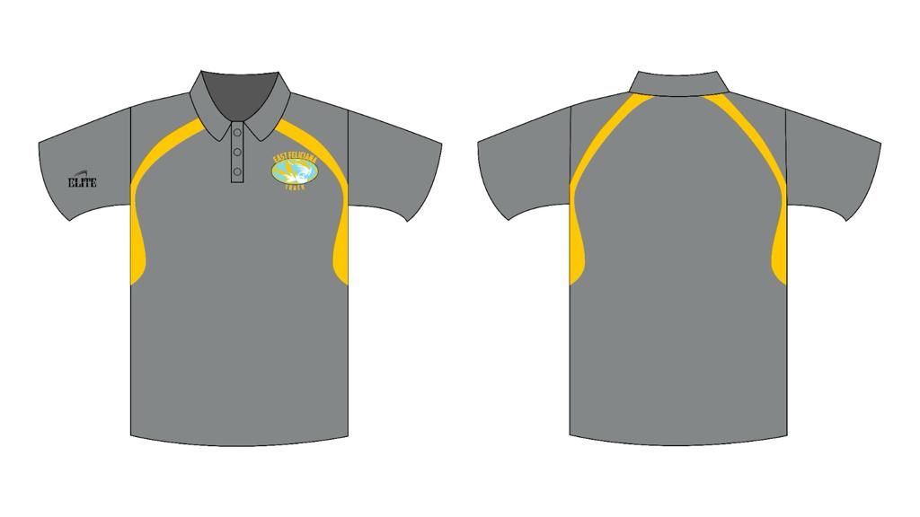 EAST FELICIANA TRACK STORE polo - Grey with yellow design