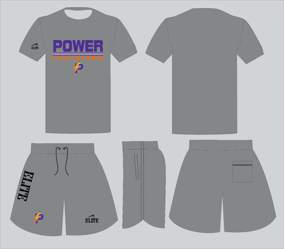 POWER TEAM STORE short and shirt set - Grey
