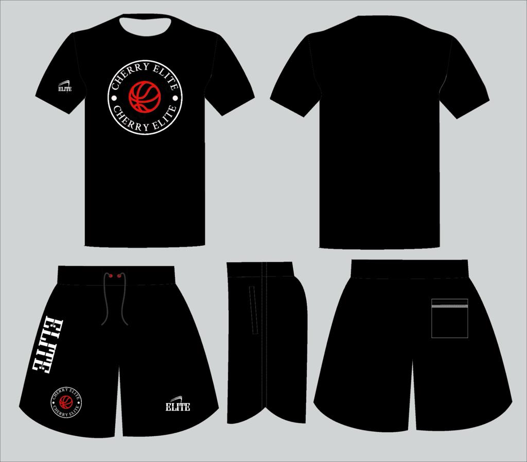 CHERRY BASKETBALL STORE short and shirt set - Black