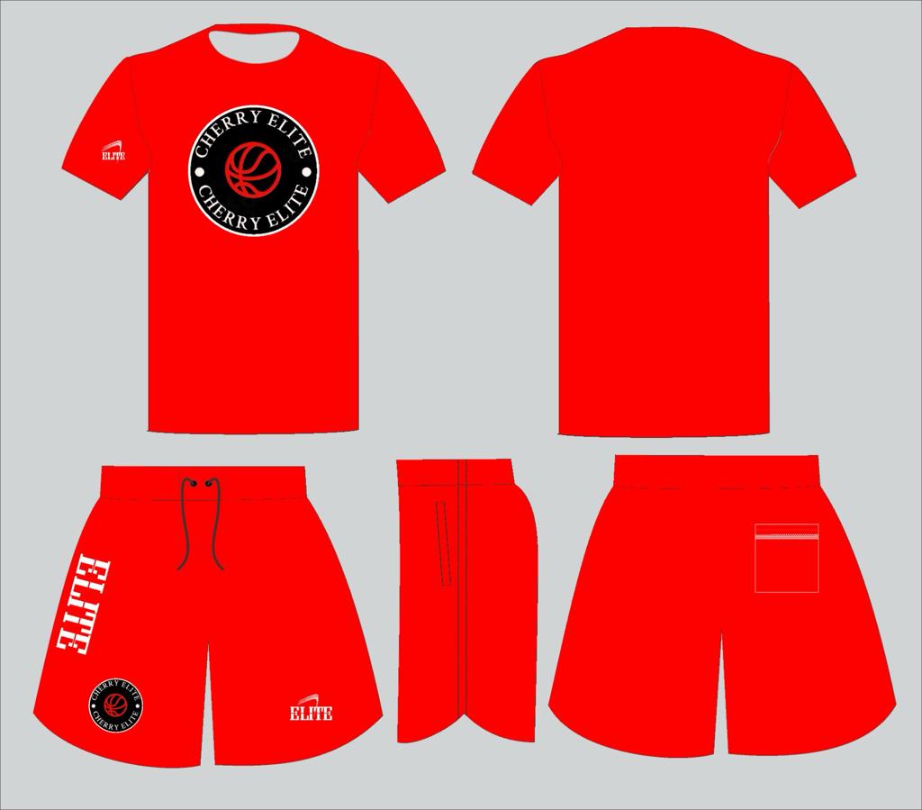 CHERRY BASKETBALL STORE short and shirt set - red
