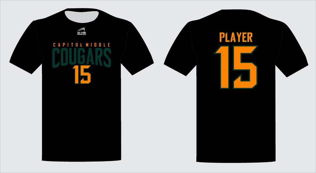Cougars Short Sleeve Shirt - Black (Green Logo)