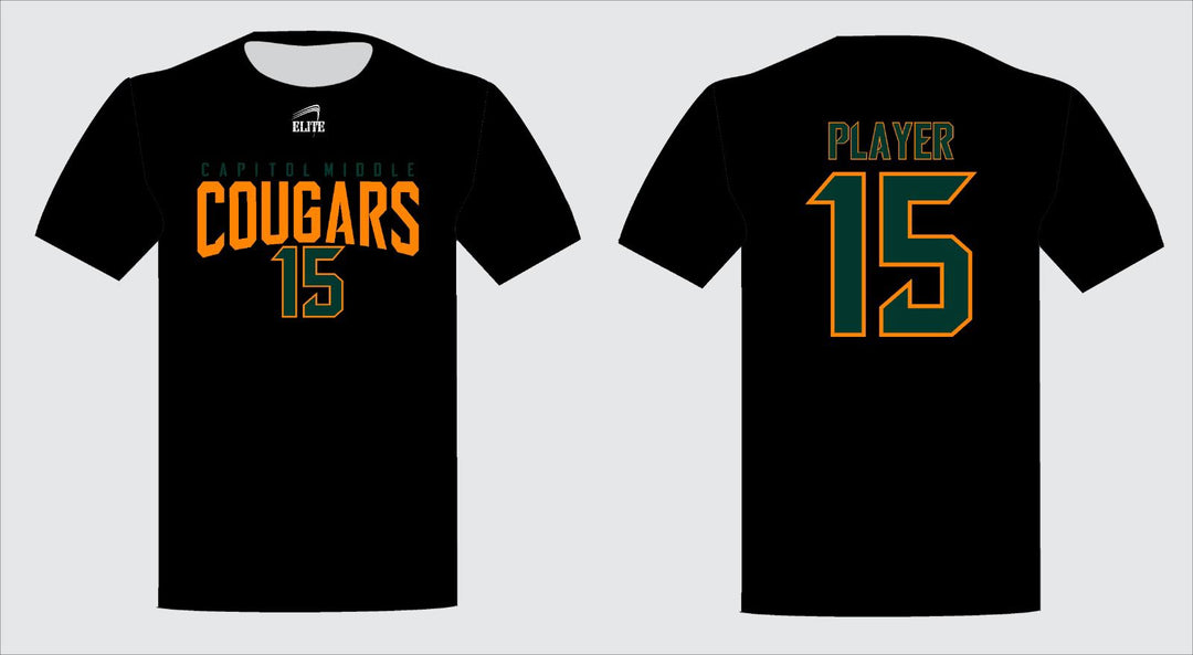 Cougars Short Sleeve Shirt - Black (Yellow Logo)