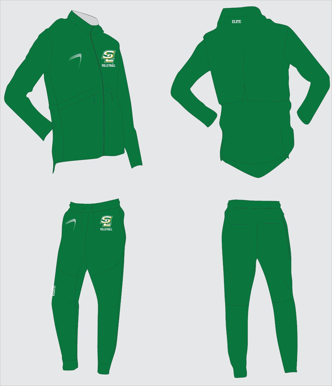 SULAB Volleyball Team Store - Travel Suit without Hood Green