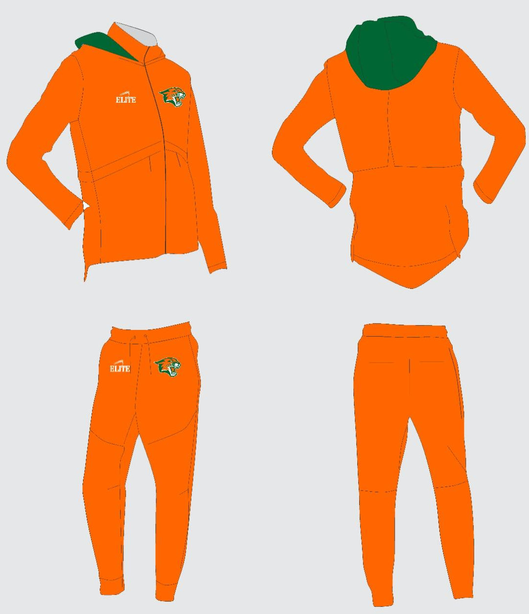 Capitol MS - Travel Suit with Hood Orange