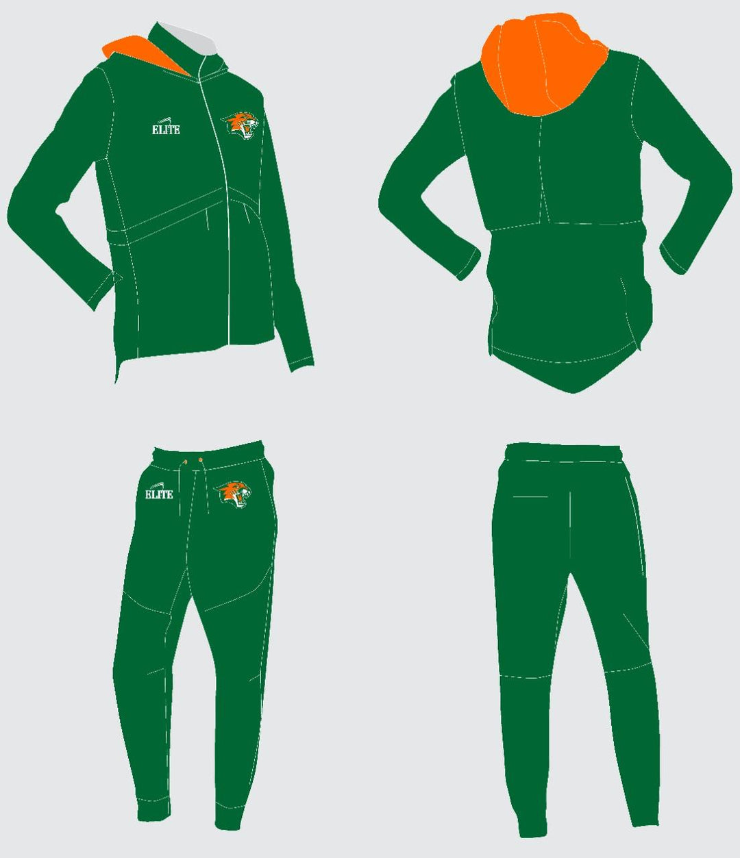 Capitol MS - Travel Suit with Hood Green