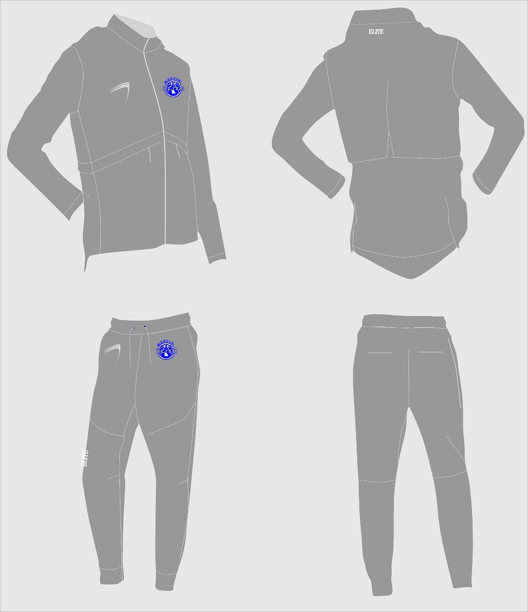 Missouri Elite Team - Travel Gear Suit Gray