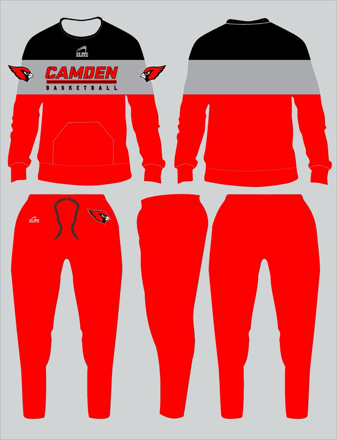 Camden Fairview High School - Travel Suit Red/Black