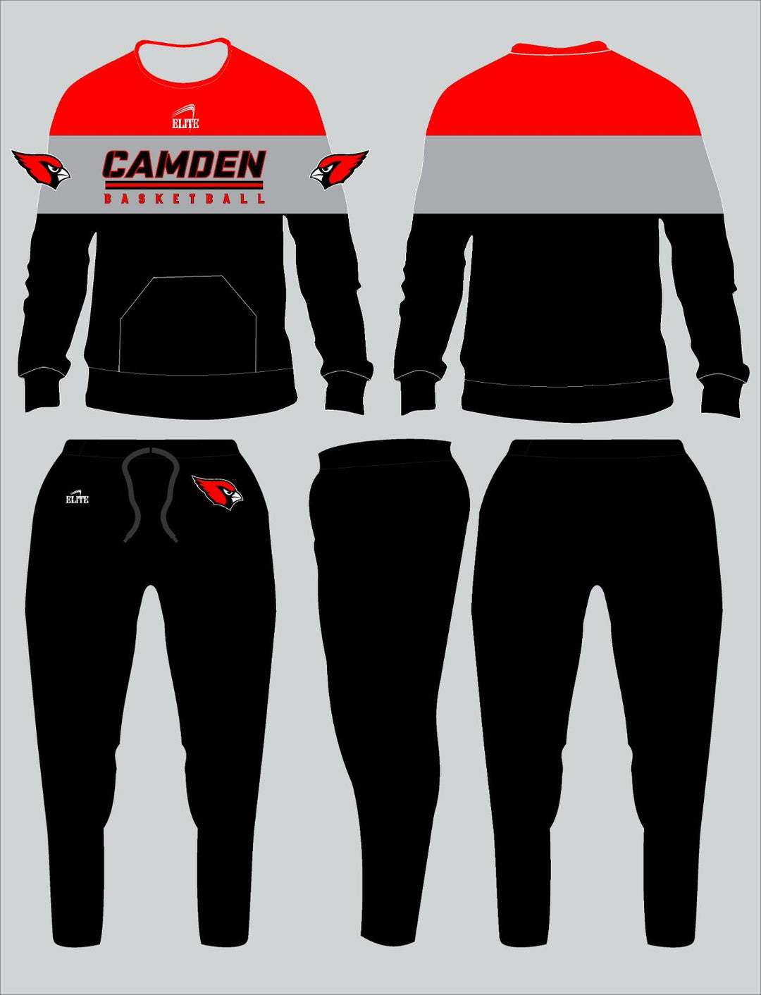 Camden Fairview High School - Travel Suit Black/Red