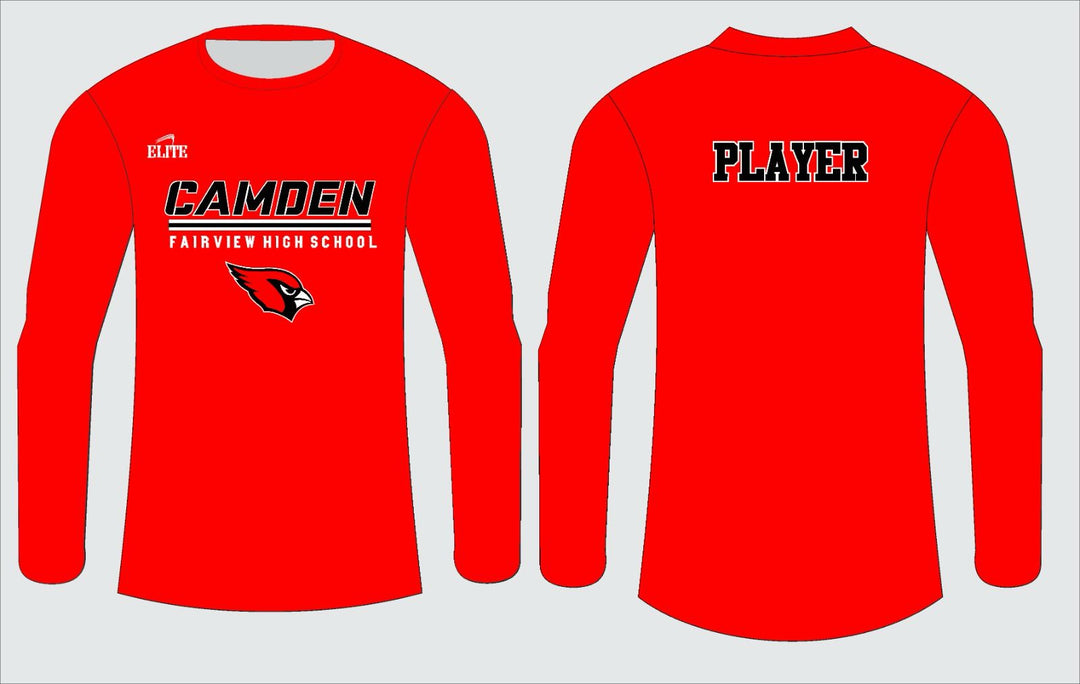 CAMDEN FAN SHOP - LONG SLEEVE SHIRT RED WITH NAME