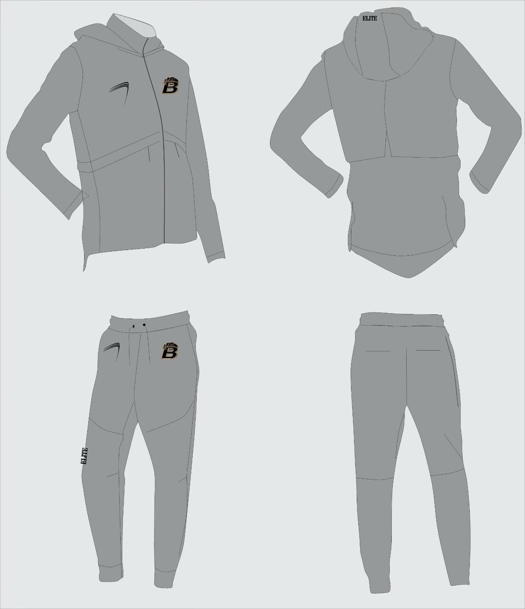 Bonnabel High Fan Store - Travel Gear Hoodie Suit Gray