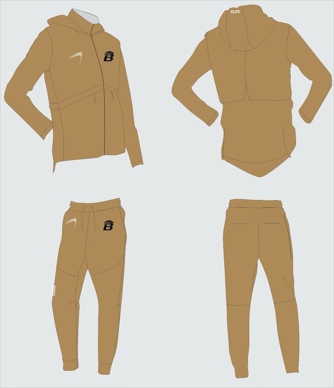 Bonnabel High Fan Store - Travel Gear Hoodie Suit Gold
