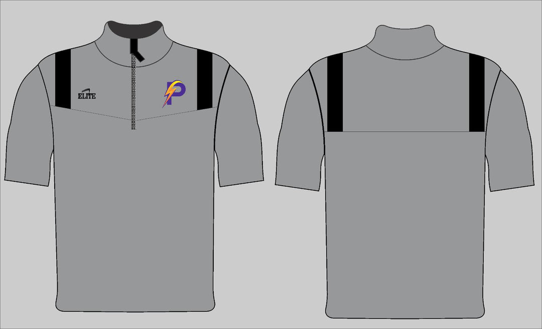 LA Power-Half zip-HighNeck-Short sleeve Shirt Gray