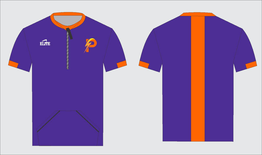 LA Power-half zip-Short sleeve Shirt Purple/Orange