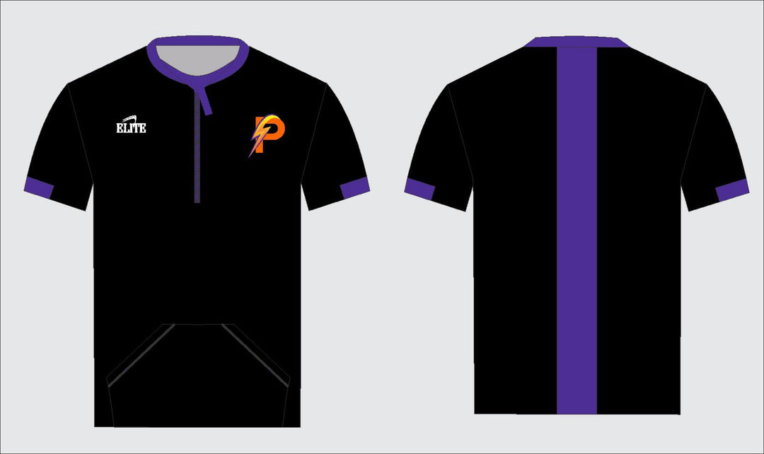 LA Power-Half zip-Short sleeve Shirt Black/Purple
