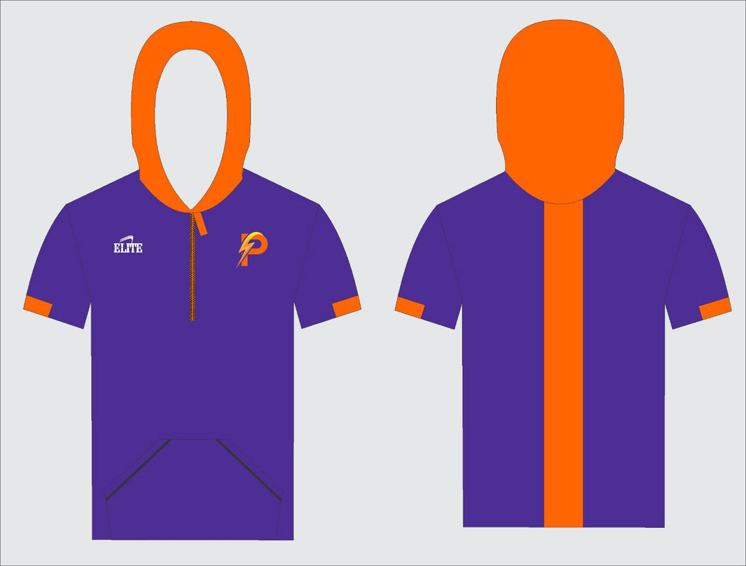 LA Power-Half zip-Short sleeve Hoodie Purple/Orange