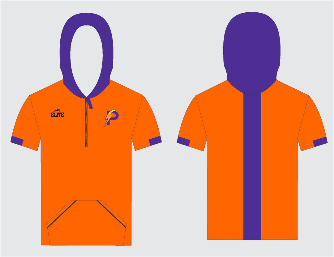 LA Power-Half zip-Short sleeve Hoodie Orange/Purple