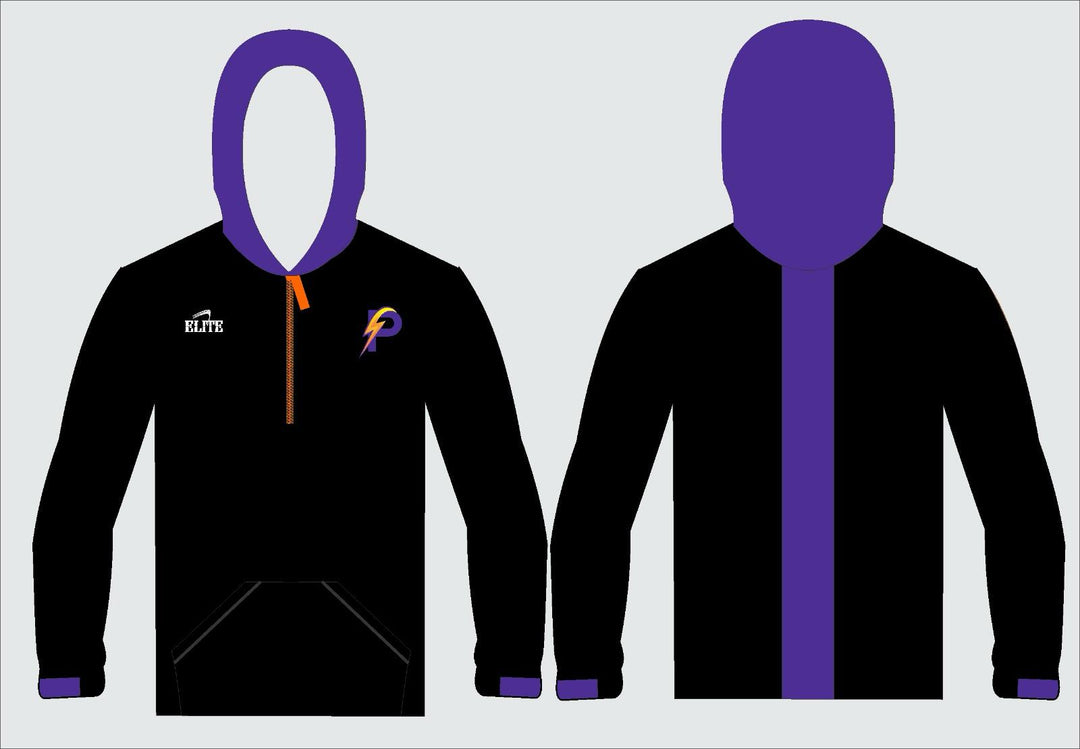 LA Power-Half zip-Long sleeve Hoodie Black/Purple