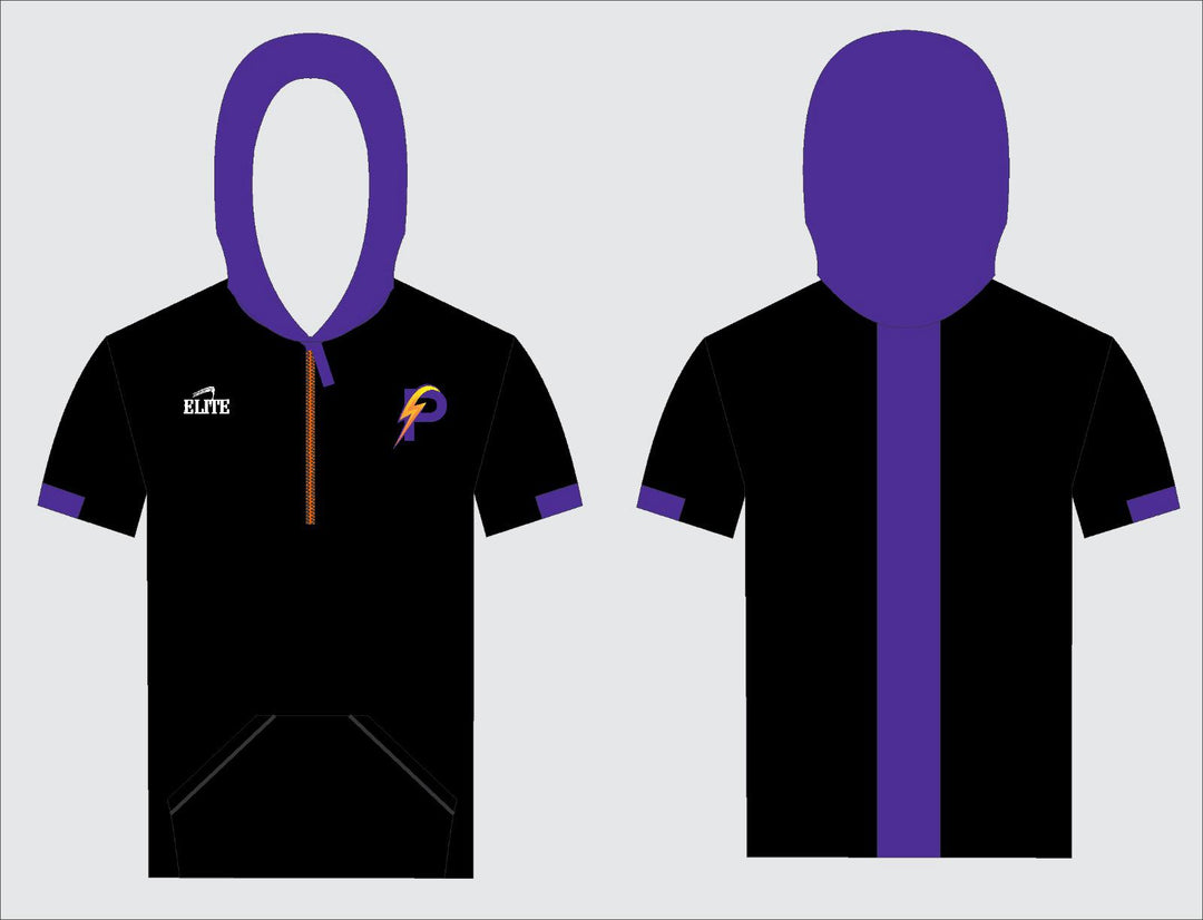 LA Power-Half zip-Short sleeve Hoodie Black/Purple