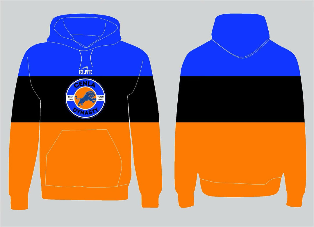 Elite hoodie - Sky Blue/ Black & Orange