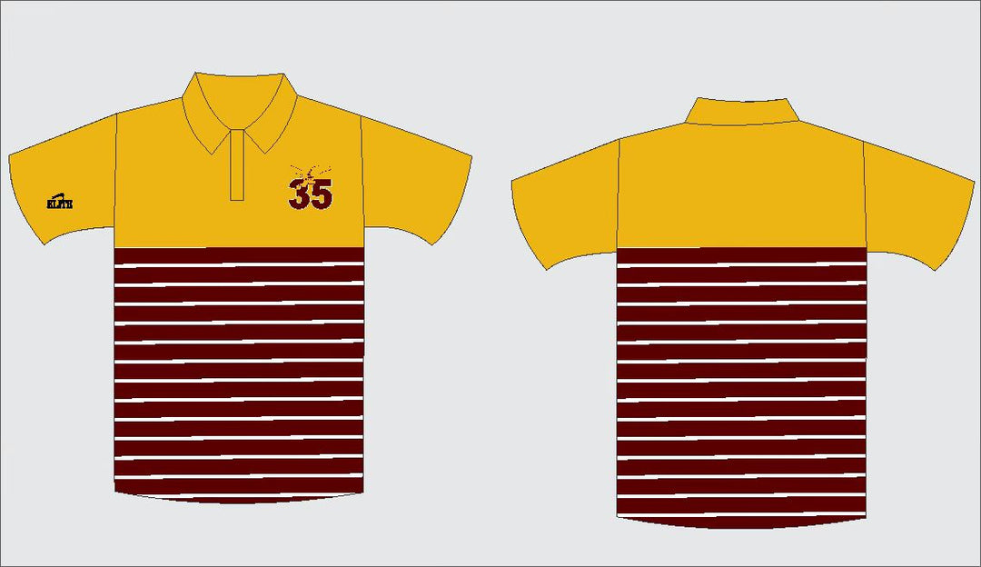 McDonough 35 Team Shop - Polo - Maroon/Yellow Strips