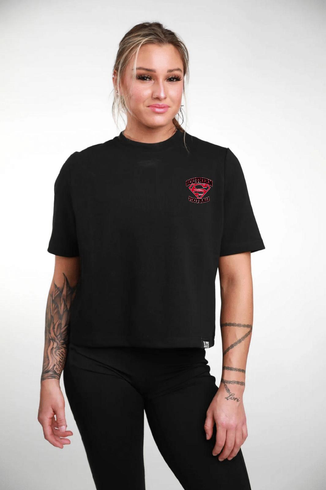 SOUTHERN HIGH FOOTBALL TEAM SHOP Women's Crop Shirt - Black - SUP