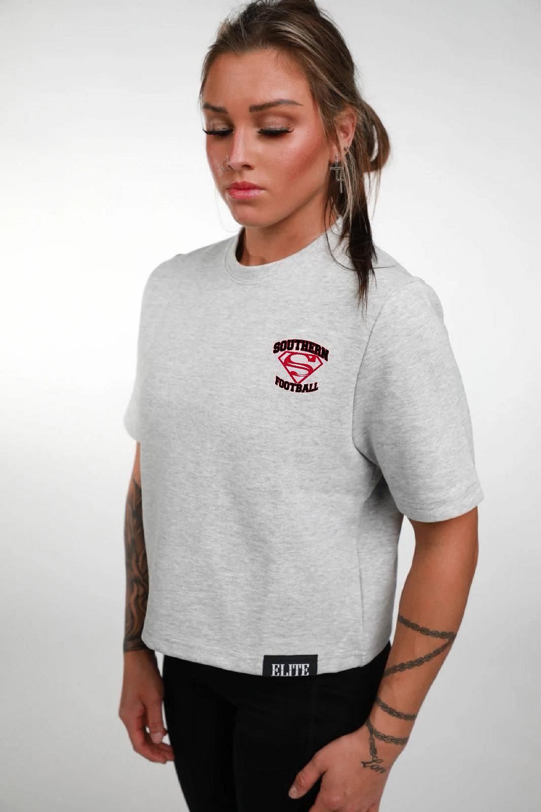 SOUTHERN HIGH FOOTBALL TEAM SHOP Women's Crop Shirt - Gray - SUP